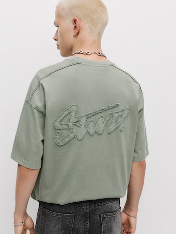 Tricou 'STWD' de la Pull&Bear pe verde: față