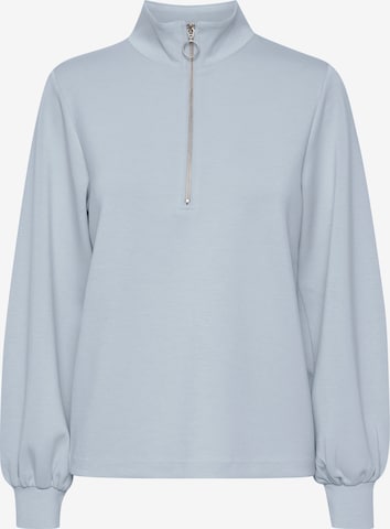 b.young Sweatshirt 'BYPUSTI HALFZIP' in Blauw: voorkant