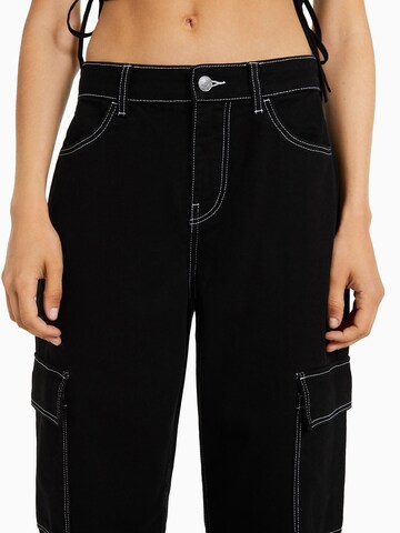 Bershka Regular Cargo Jeans in Black