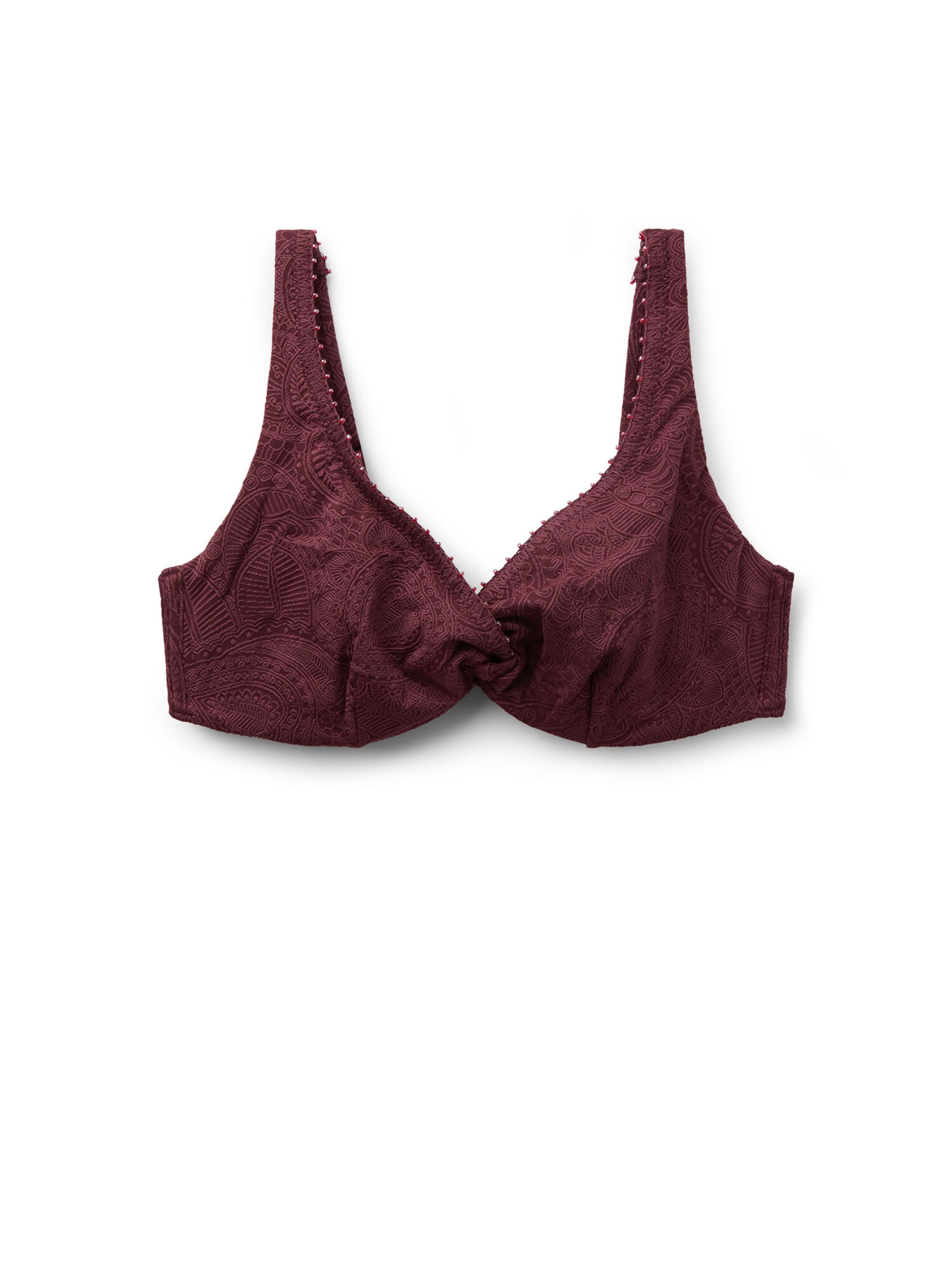 CALZEDONIA T-Shirt Bikinitop 'Precious Jacquard' in Rot: Vorderseite
