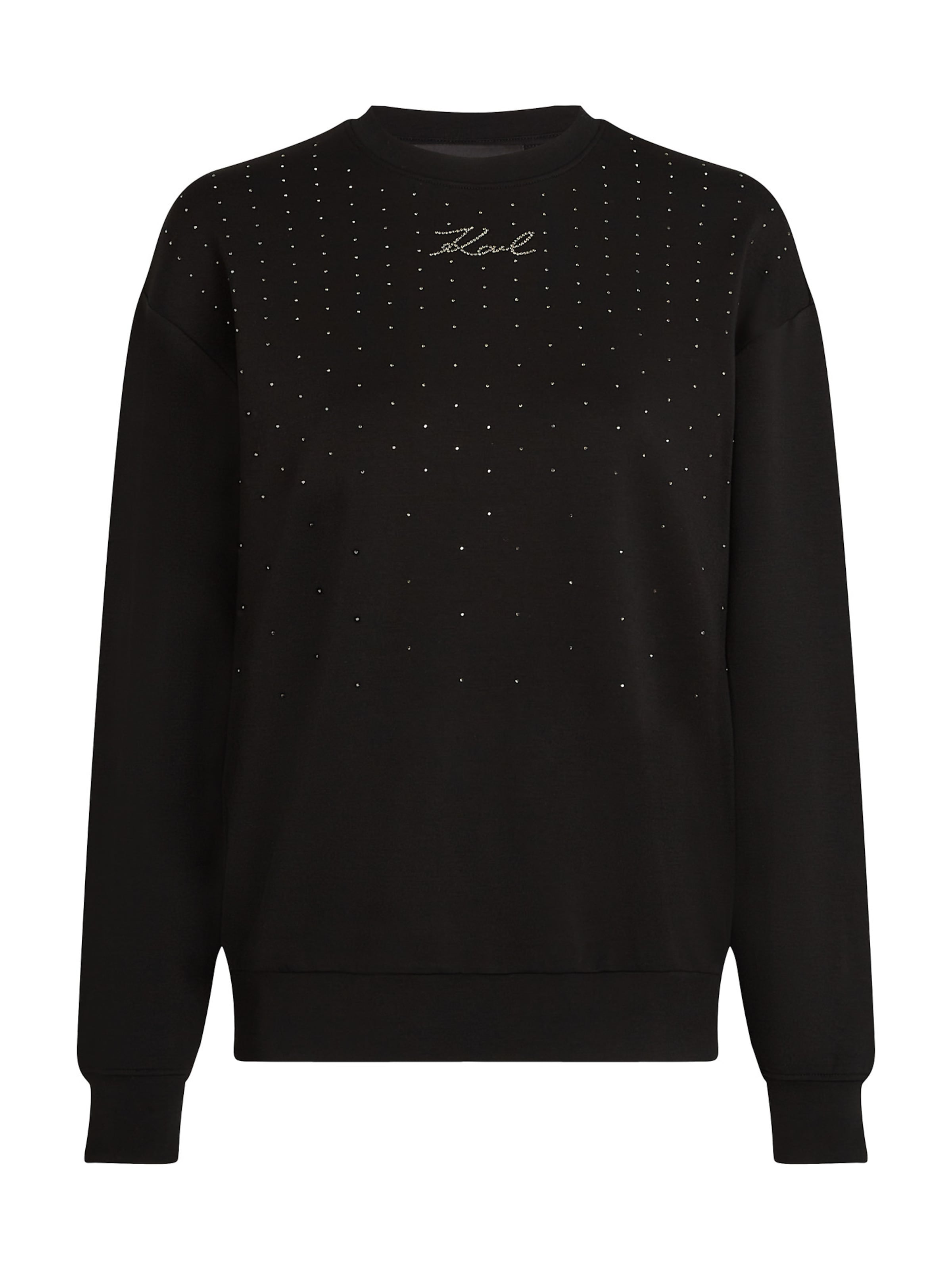 Bluză de molton Karl Lagerfeld pe negru / argintiu, Vizualizare produs