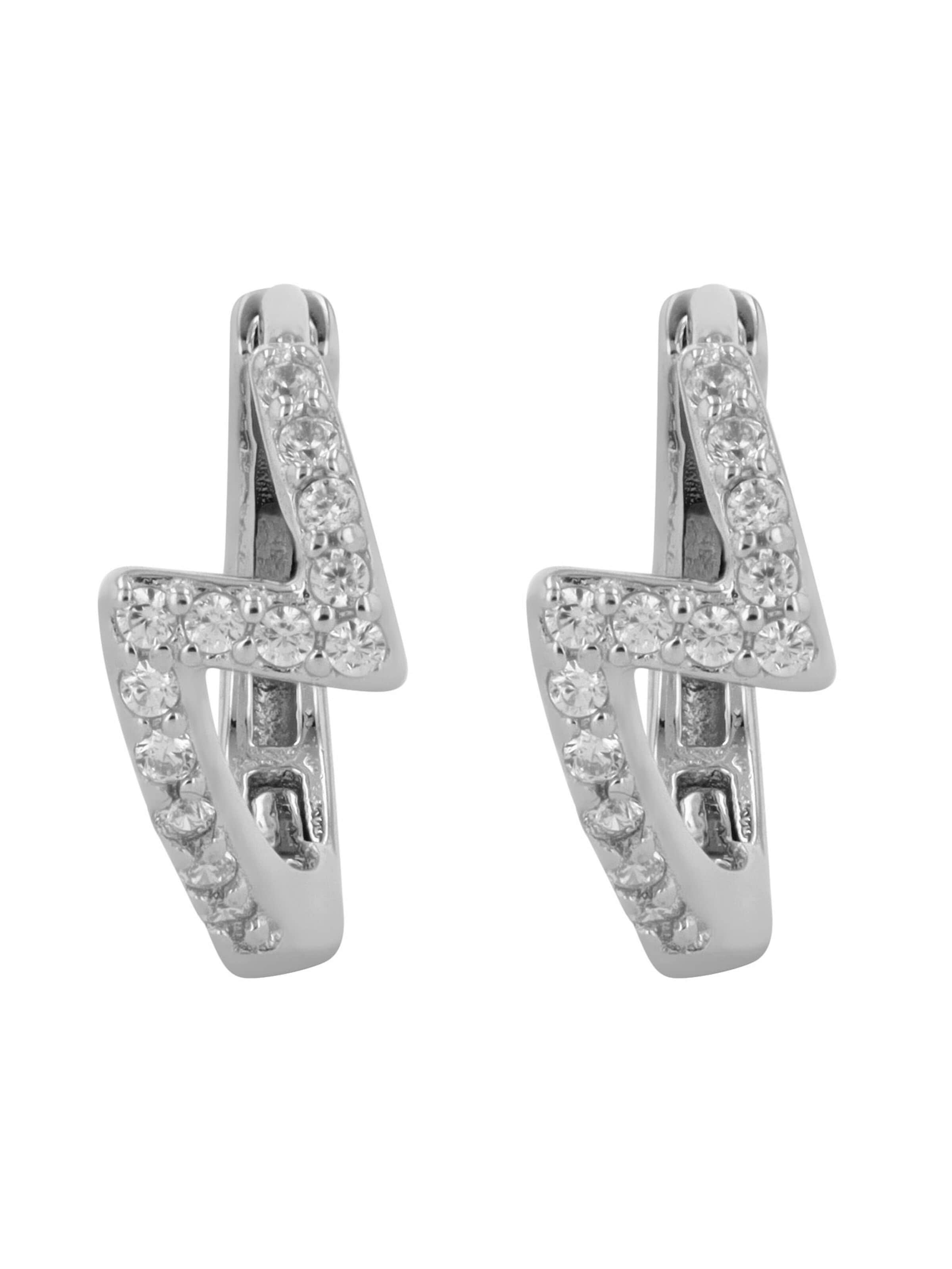 Akzent Earrings '"Mathilde" aus 925 Sterlingsilber, rhodiniert, langlebig' in Silver