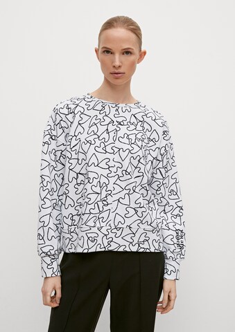 comma casual identity Sweatshirt in Weiß: Vorderseite