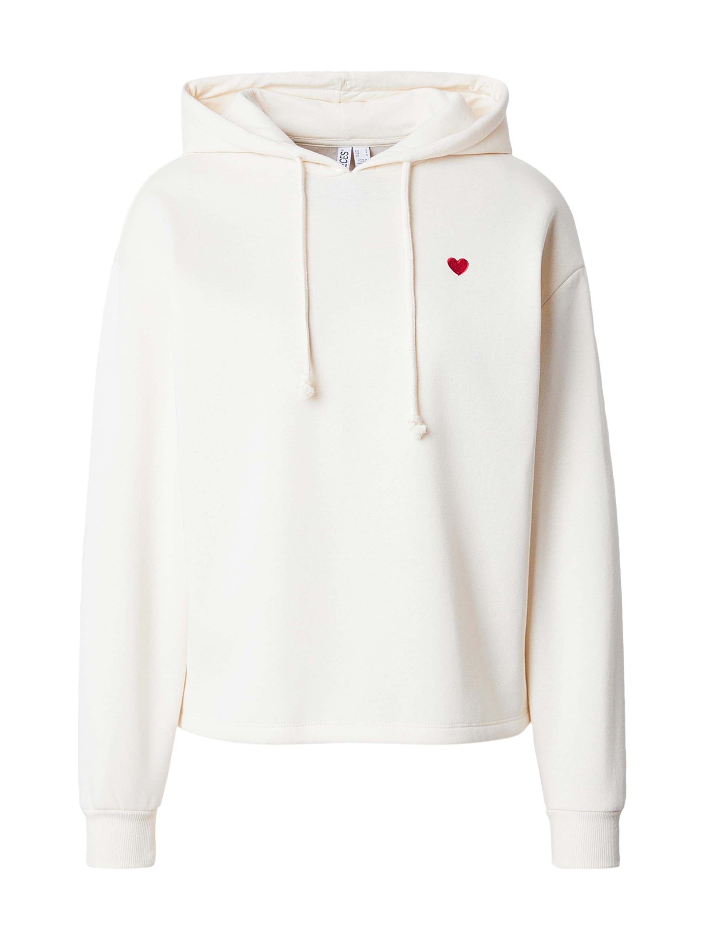 PIECES Sweatshirt 'PCCHILLI' in de kleur Karmijnrood / Natuurwit, Productweergave