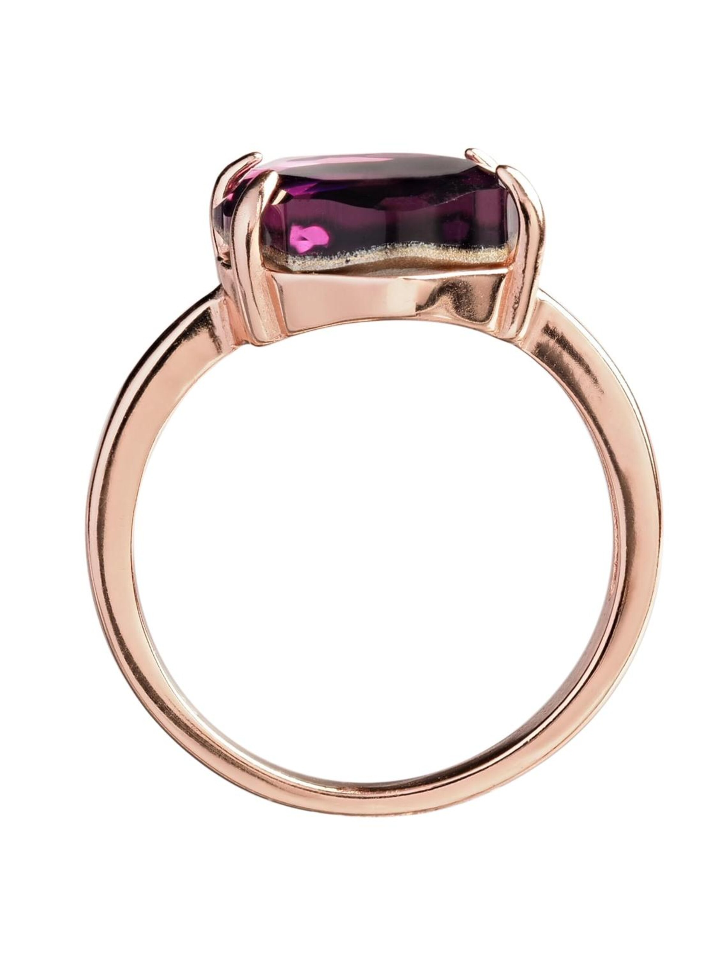 THE GEM STORIES JEWELRY - Anillo 'Amethyst Baroque Ring – Rose Gold Plated' en lila