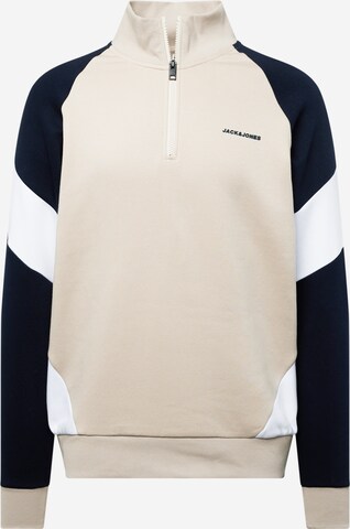 JACK & JONES Sweatshirt 'PARKER' i beige: framsida