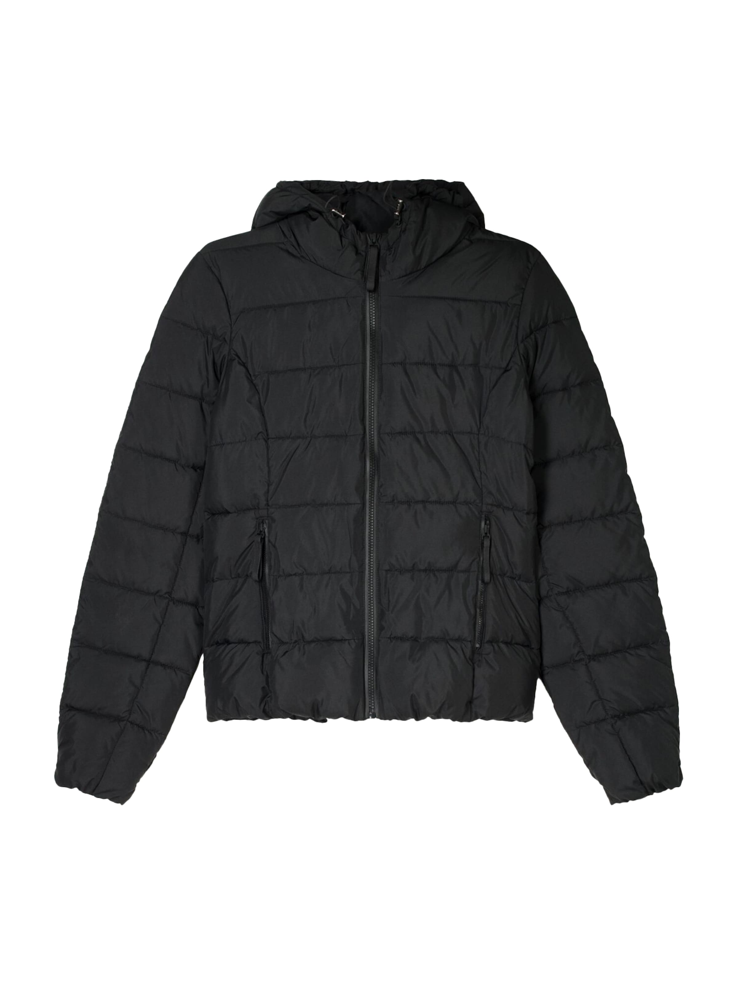 BershkaPrijelazna jakna - crna boja: prednji dio