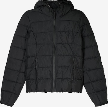 BershkaPrijelazna jakna - crna boja: prednji dio