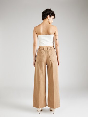 UNITED COLORS OF BENETTON Wide leg Trousers with creases in Beige