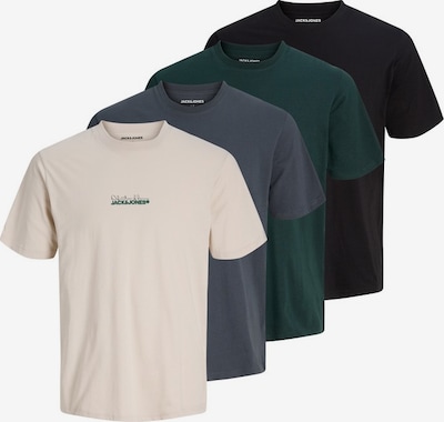 XS dydžio Marškinėliai 'JJKENDRICK' iš JACK & JONES, spalva – tamsiai mėlyna / rusvai pilka / tamsiai žalia / juoda, Prekių apžvalga