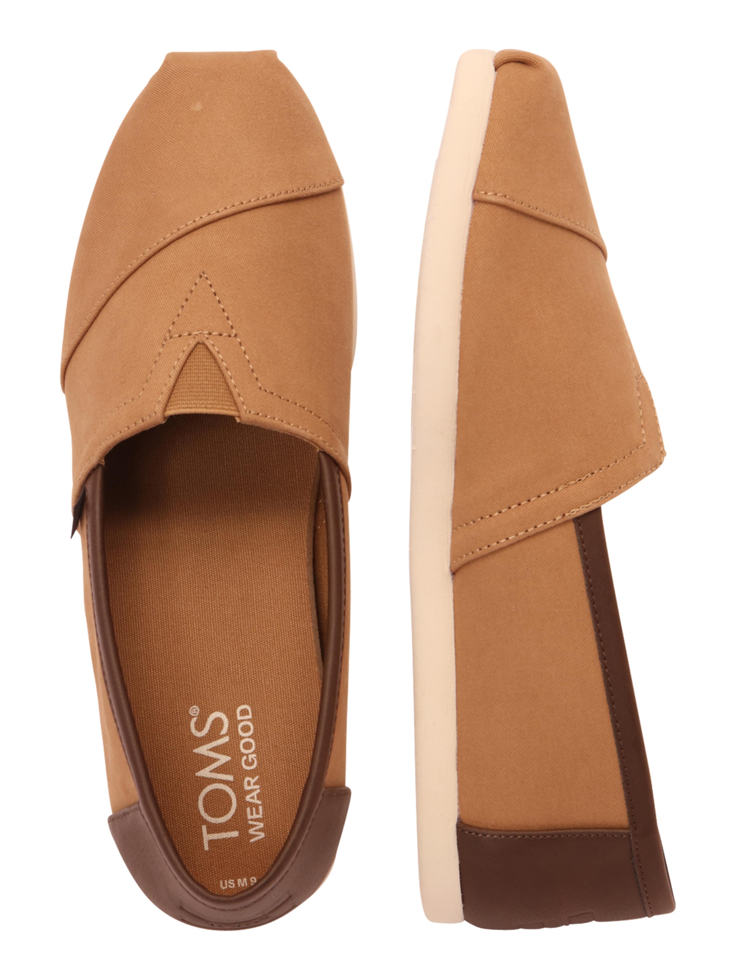 Chaussure basse TOMS en marron : sur le côté