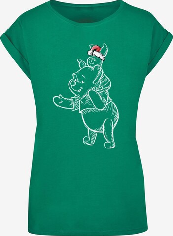 ABSOLUTE CULT Shirt 'Winnie The Pooh - Piglet Christmas' in Green: front