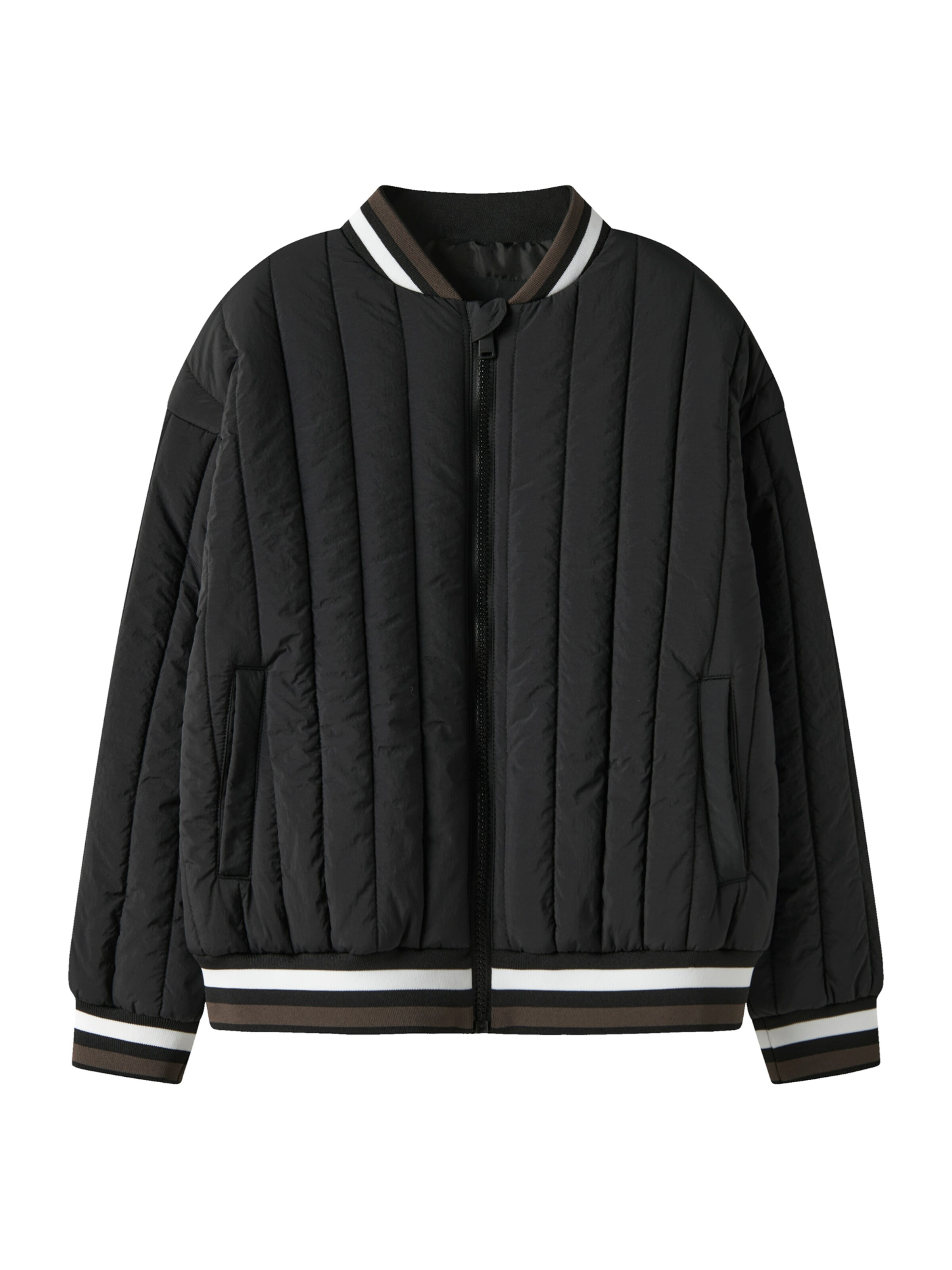 NAME IT Φθινοπωρινό και ανοιξιάτικο μπουφάν 'NKMMELODY' σε μαύρο: μπροστά