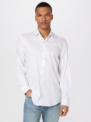 ETERNA Slim Fit Skjorte i hvid: forside