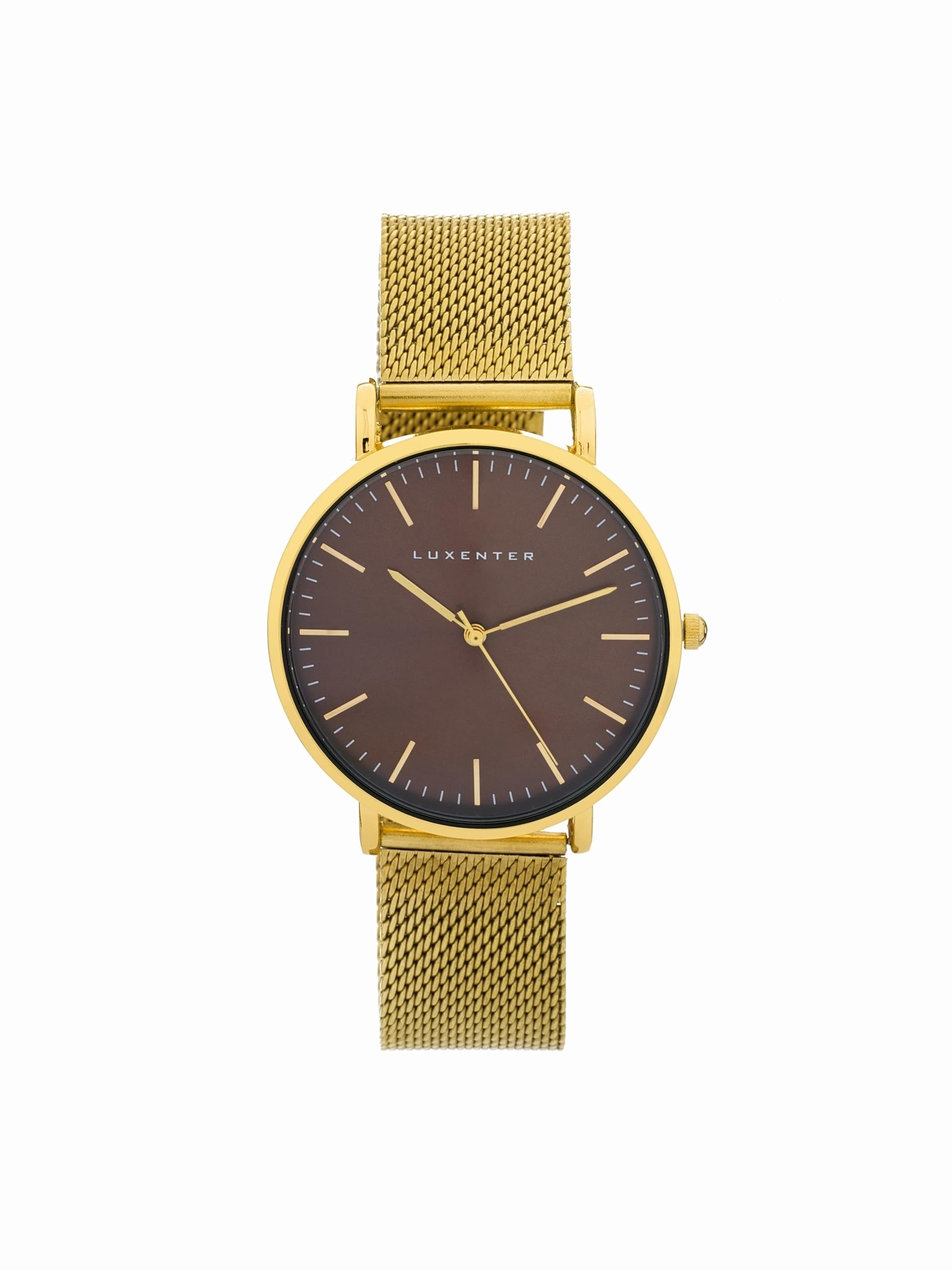 Luxenter Analoog horloge 'Lici' in Bruin: voorkant