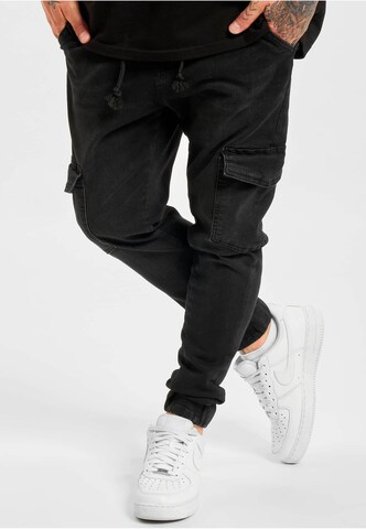 2Y Premium Tapered Cargo jeans in Black