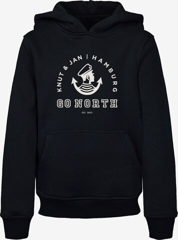 F4NT4STIC Sweatshirt 'Go North Knut & Jan Hamburg Logo' in Black: front