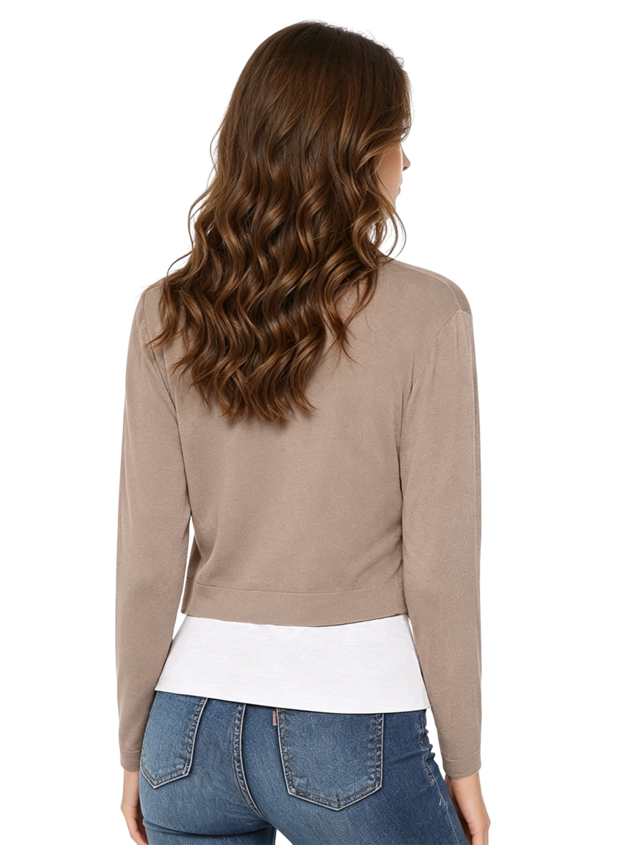 KoJooin Kardigan 'Strickjacke Damen Kurz Cardigan Bolero Jacke Open Front Shrug Oberteile für Frühling Sommer Kleider' w kolorze zielony