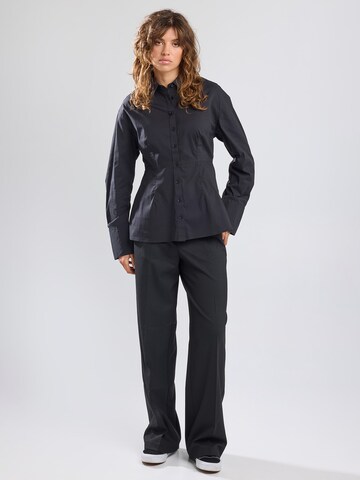 Wide Leg Pantalon à plis America Today en noir