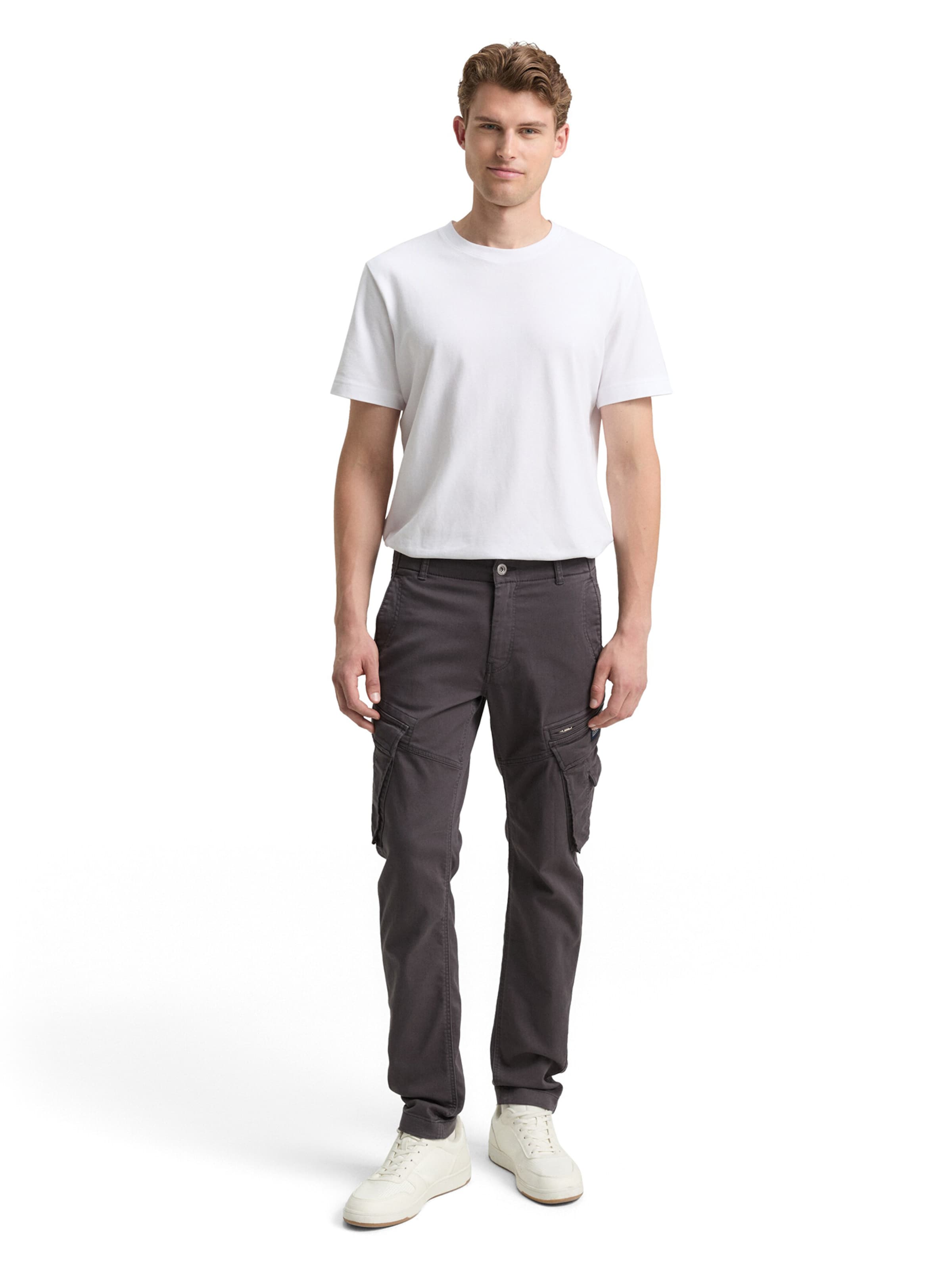 TOM TAILOR Конический (Tapered) Брюки-карго в Серый