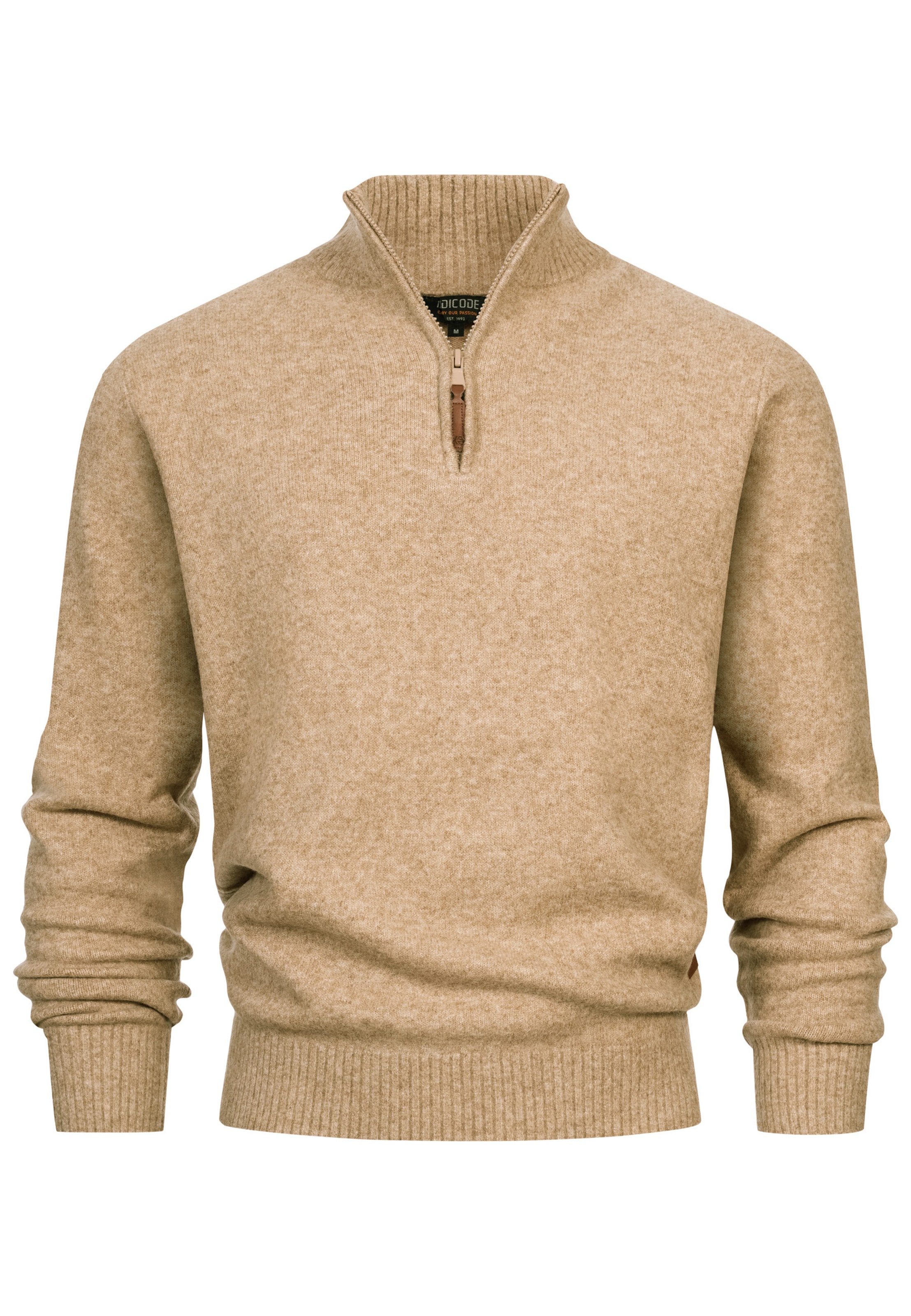 INDICODE JEANS Sweater 'INTrax' in Beige: front