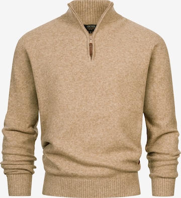 INDICODE JEANS Sweater 'INTrax' in Beige: front