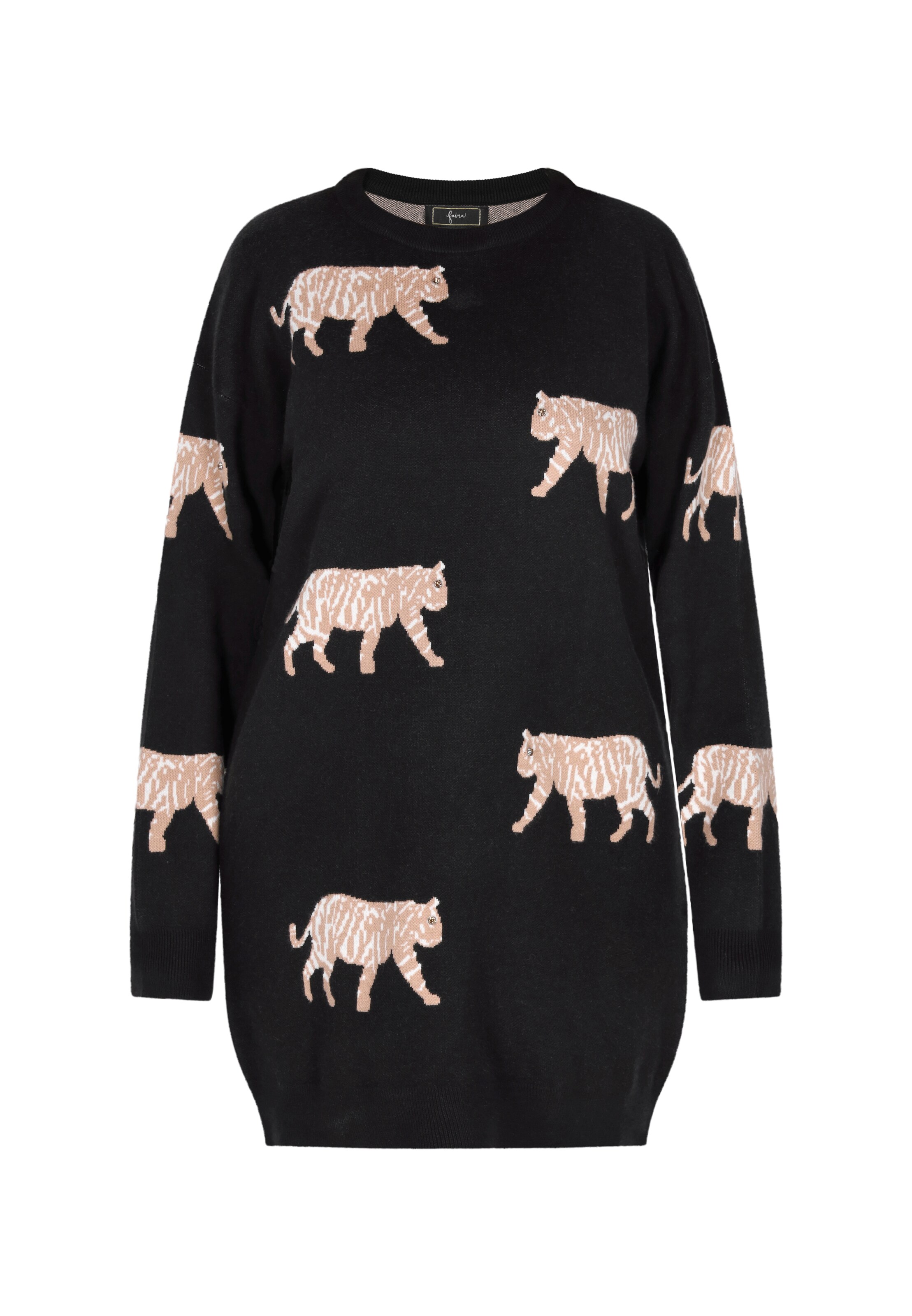 faina Strickkleid in Schwarz: Vorderseite