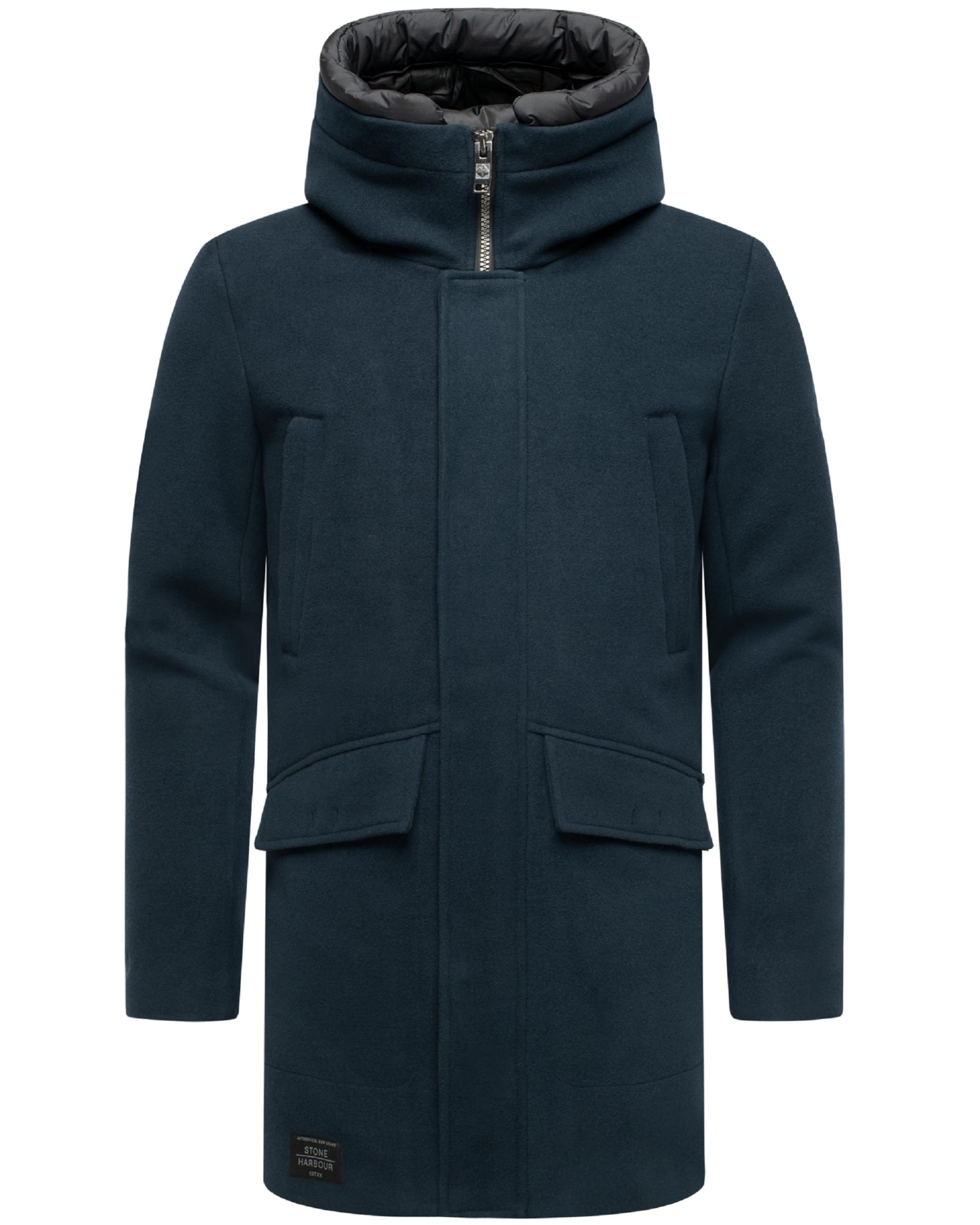 STONE HARBOUR Χειμερινό παλτό 'Fenroos' σε μπλε: μπροστά