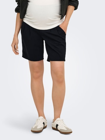 Only Maternity - regular Pantalón plisado 'OLMPoptrash' en negro: frente