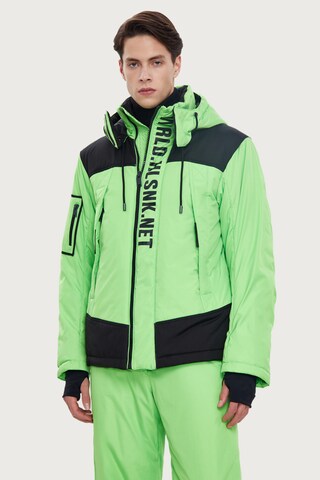 Finn Flare Winterparka 'World' in Groen: voorkant