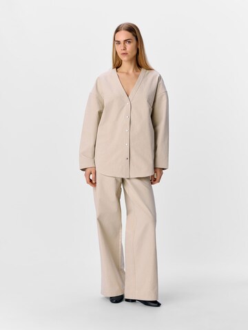 Wide Leg Pantalon OBJECT en beige