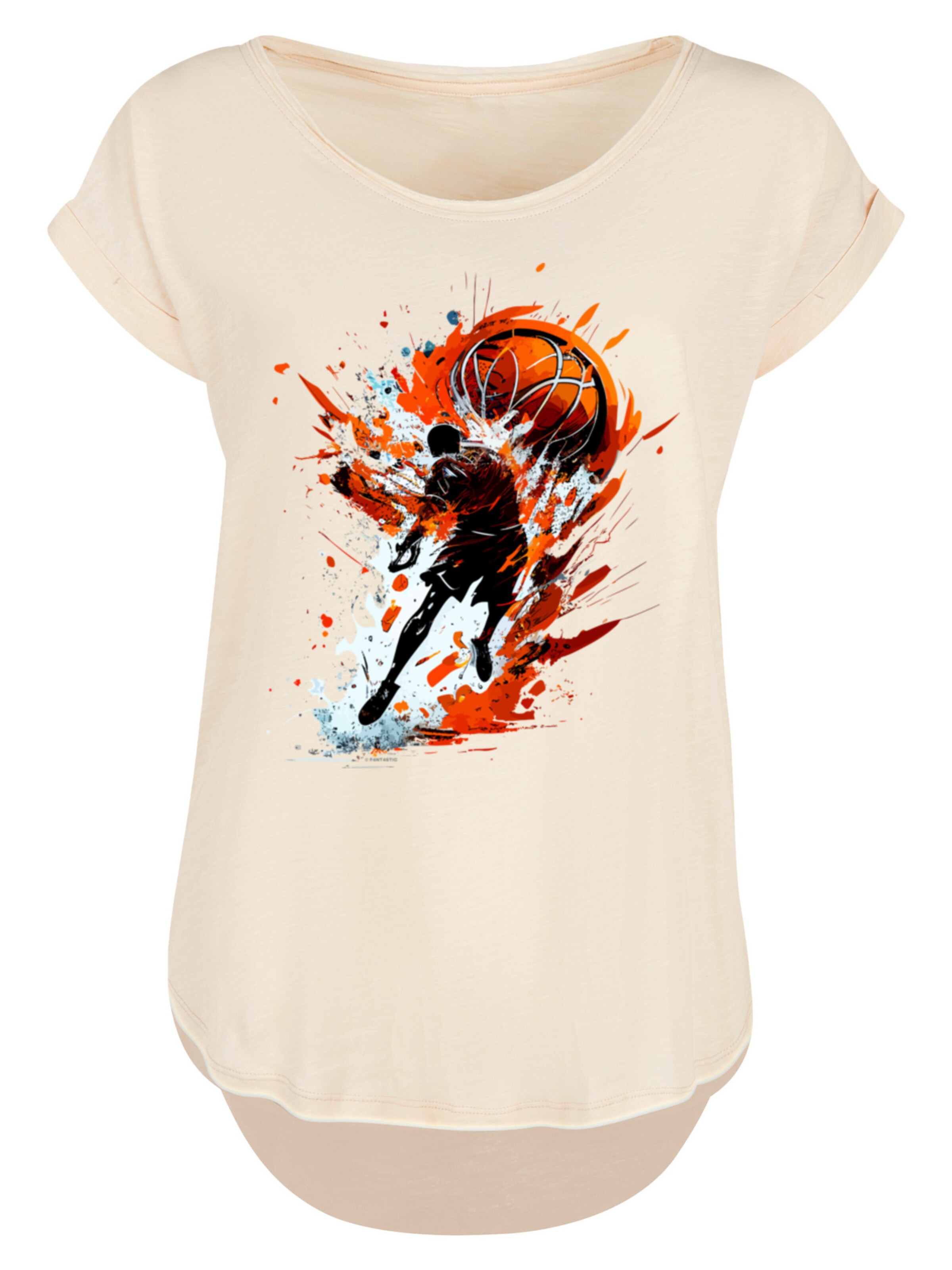 T-shirt 'Basketball Sports Collection Orange Splash' F4NT4STIC en beige : devant