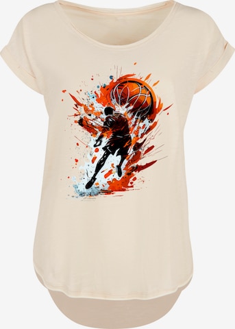 F4NT4STIC Shirt 'Basketball Sports Collection Orange Splash' in Sand |  ABOUT YOU