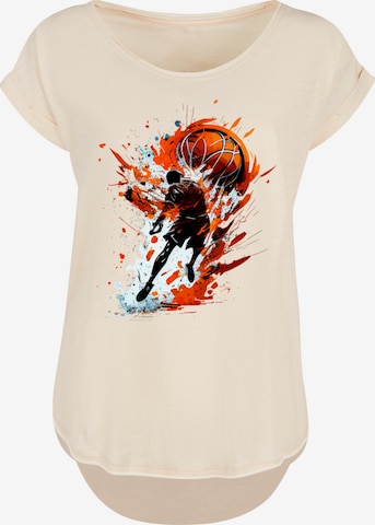 T-shirt 'Basketball Sports Collection Orange Splash' F4NT4STIC en beige : devant