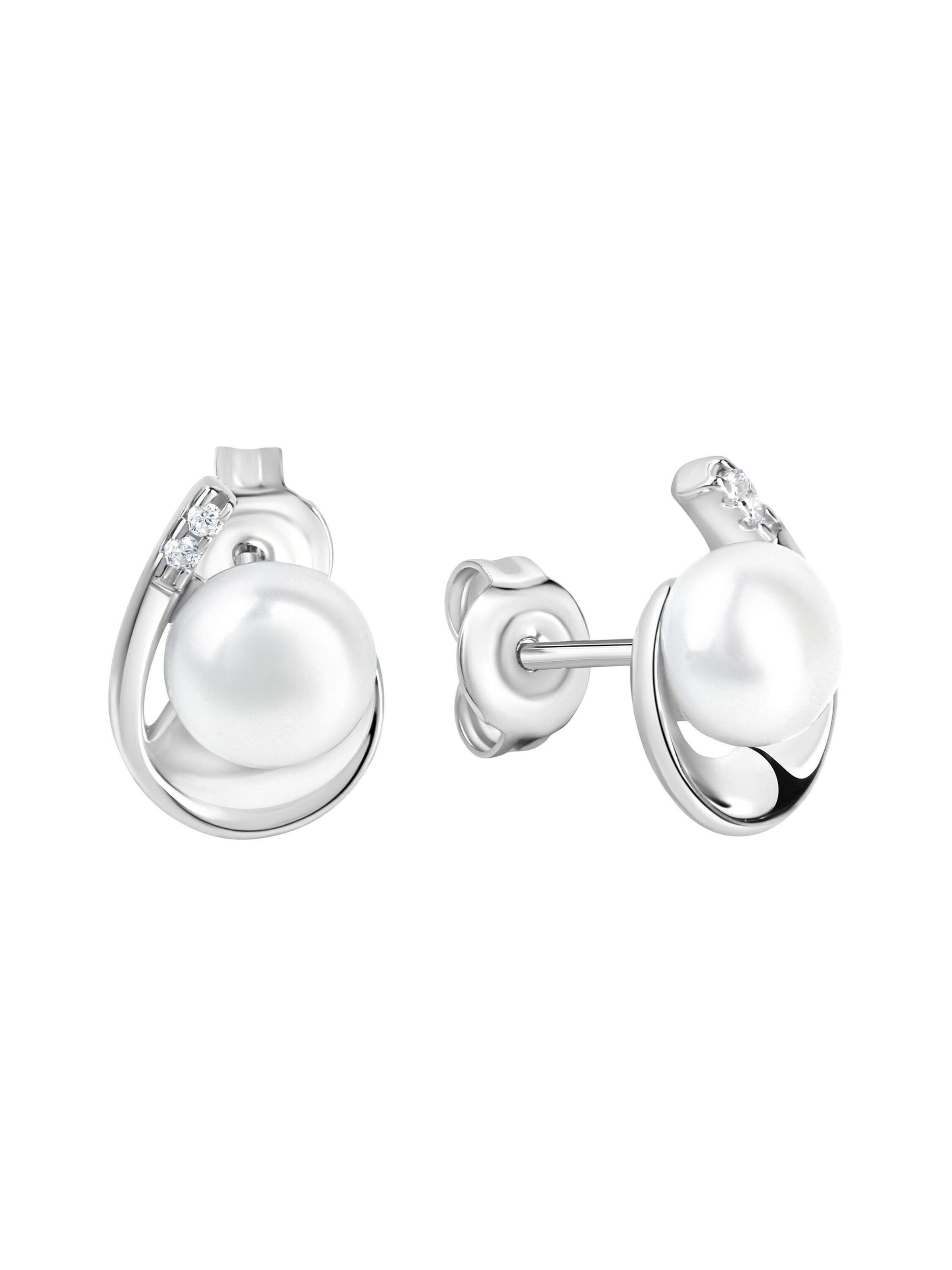 Zeeme Earrings in White: front