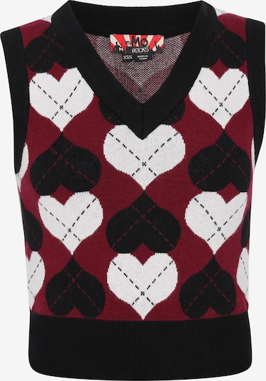 Megztinis iš myMo ROCKS, spalva – burgundiško vyno spalva / juoda / balta, Prekių apžvalga