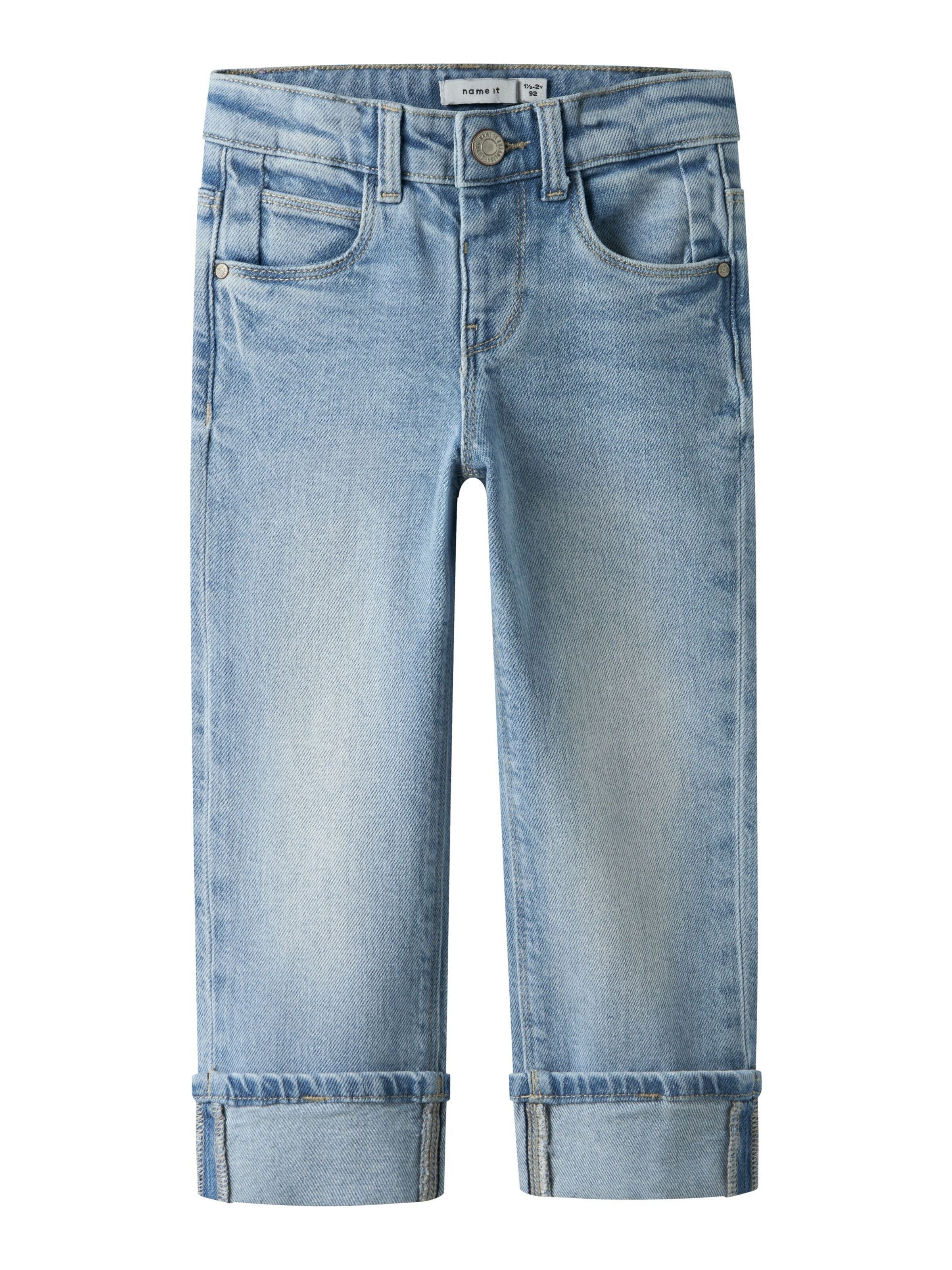 NAME IT Regular Jeans 'Name it Mädchen Jeans NMFROSE STRAIGHT FOLD JEANS 4224-AZ' in Blue: front