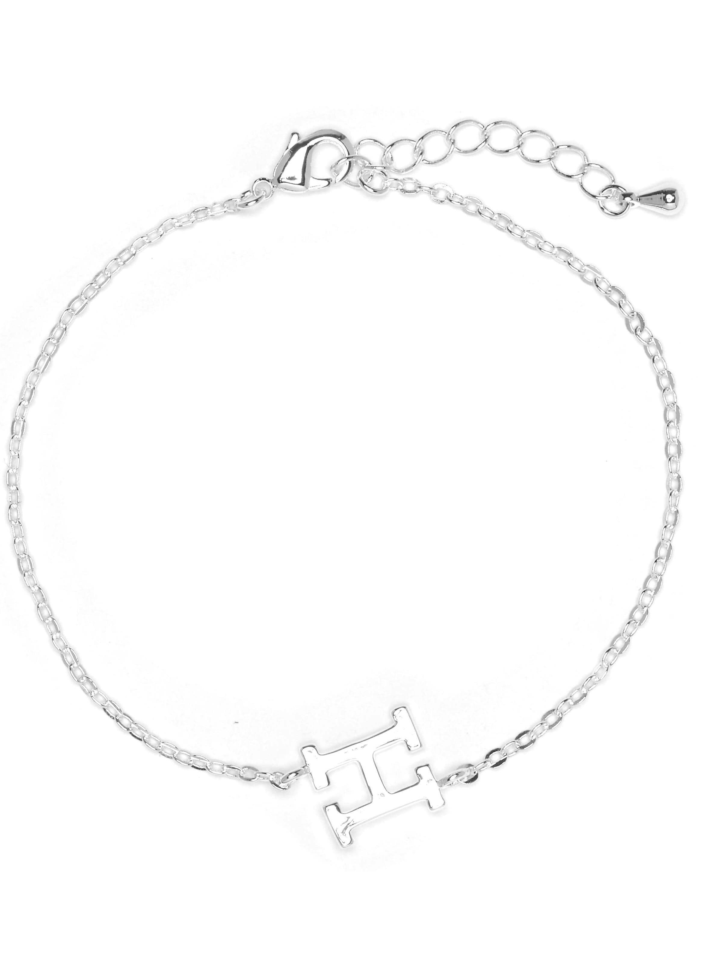 Luxenter - Pulsera 'Alphabet H' en plata: frente