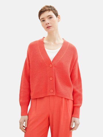 TOM TAILOR DENIM Knit Cardigan in Red: front