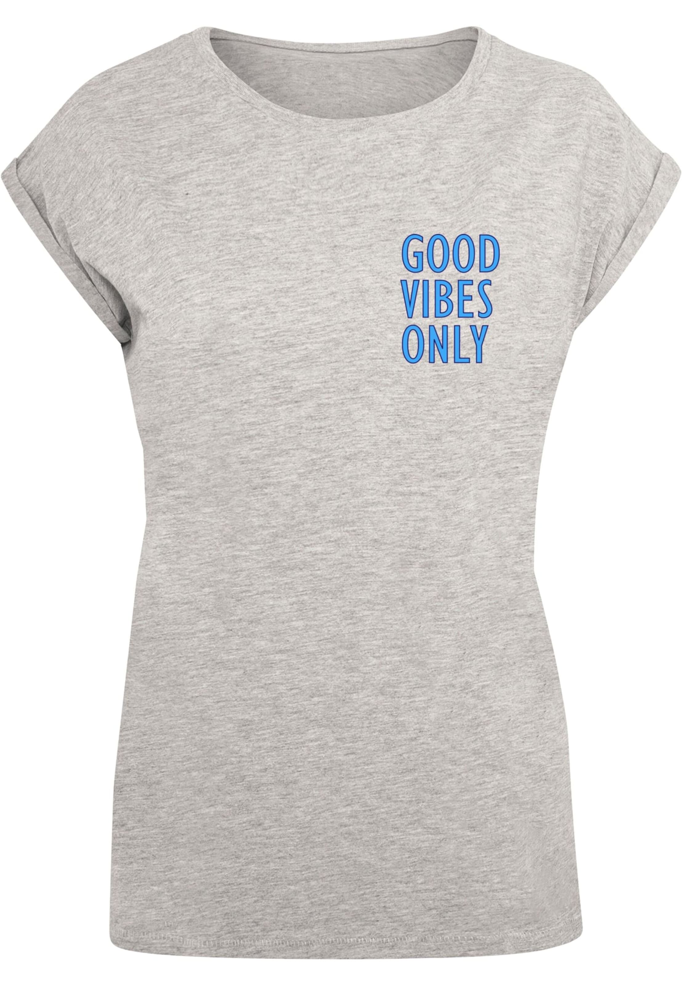 Merchcode Shirt 'Good Vibes Only' in Grau: Vorderseite