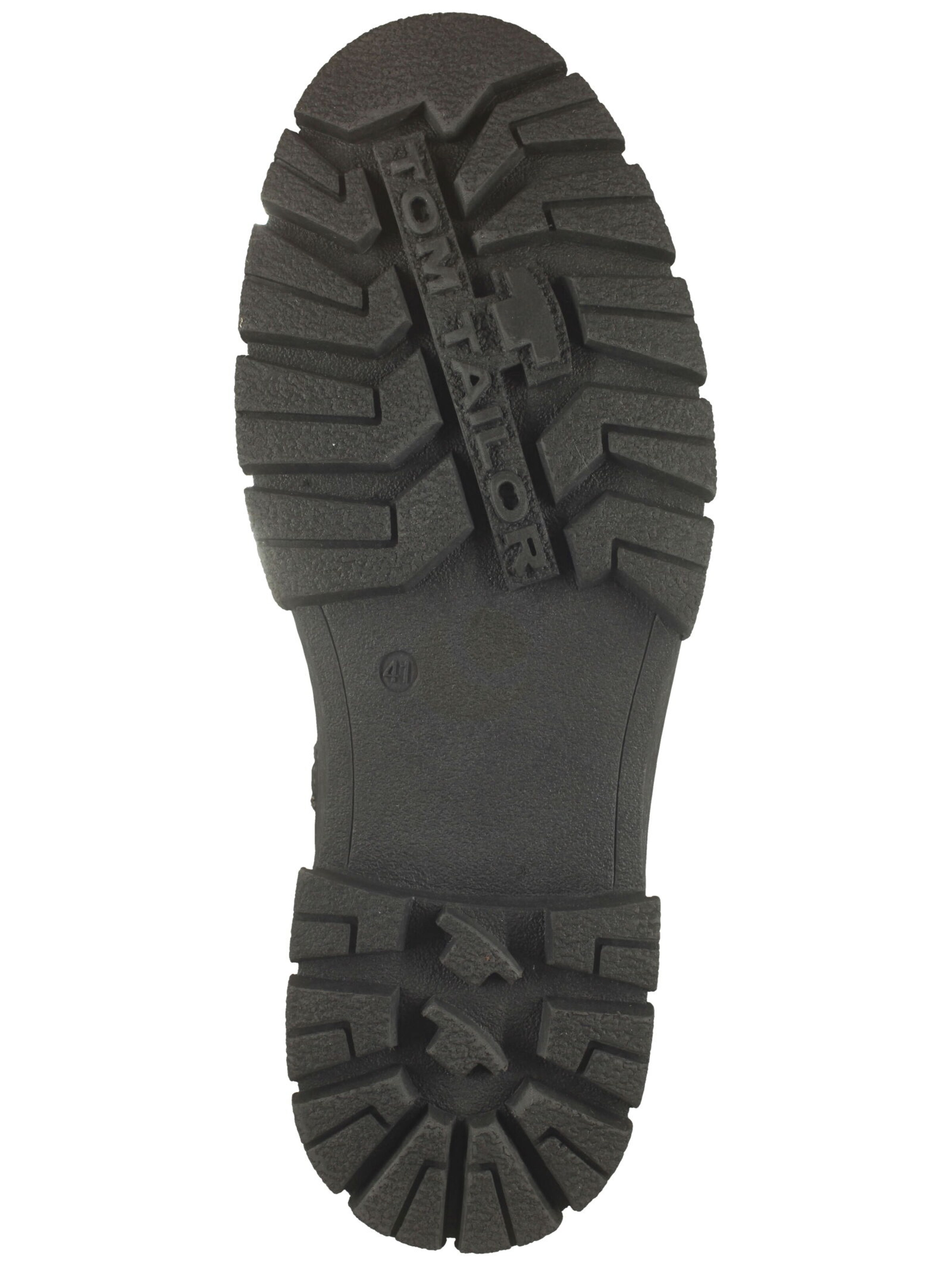 TOM TAILOR Schnürboots in Schwarz