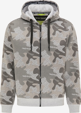 BRUNO BANANI Zip-Up Hoodie 'Murphy' in Grey: front