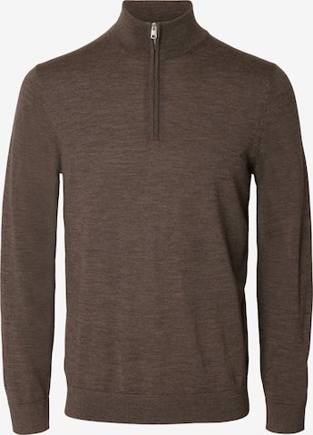 SELECTED Sweater 'SLHTRAY' in Brown: front
