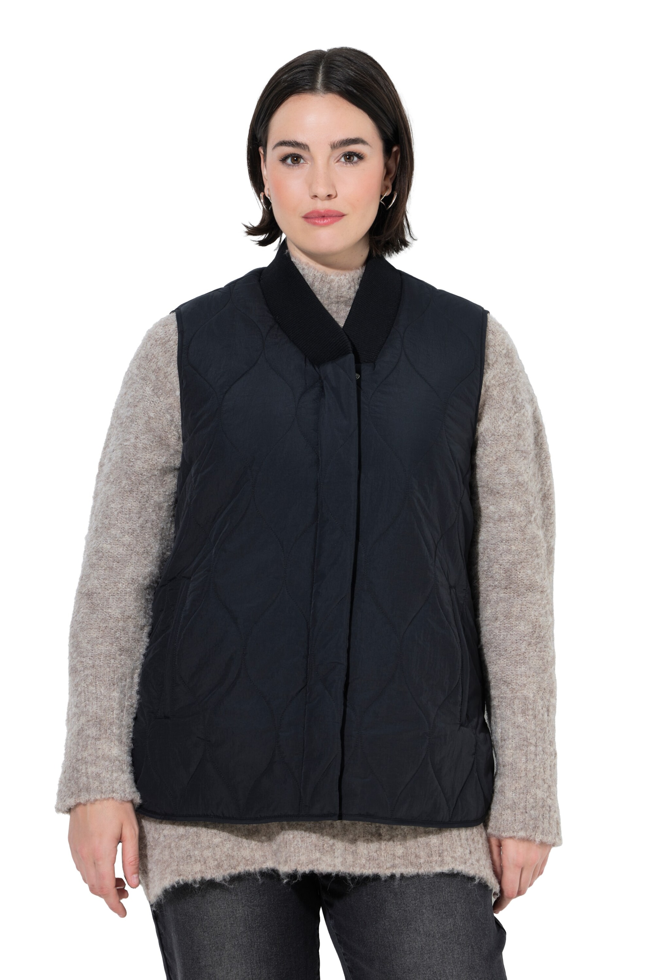 Ulla Popken Vest in Black: front