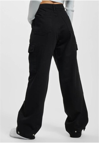 DEF Wide Leg Cargohose in Schwarz