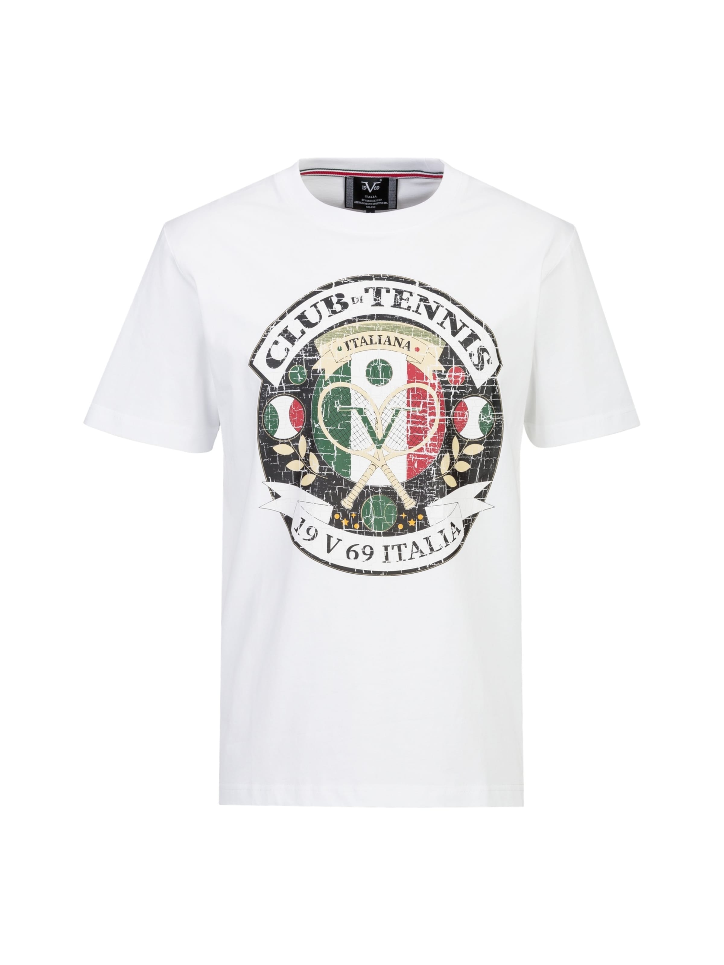 19V69 ITALIA Shirt 'Rafael Big Tennis' in White: front