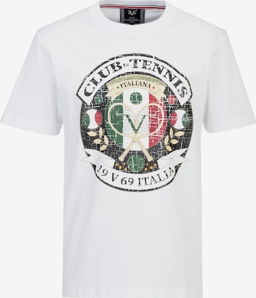 19V69 ITALIA T-Shirt 'Rafael Big Tennis' in Weiß: Vorderseite