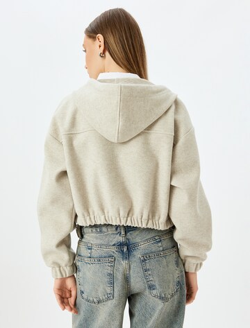 Koton Zip-Up Hoodie in Beige