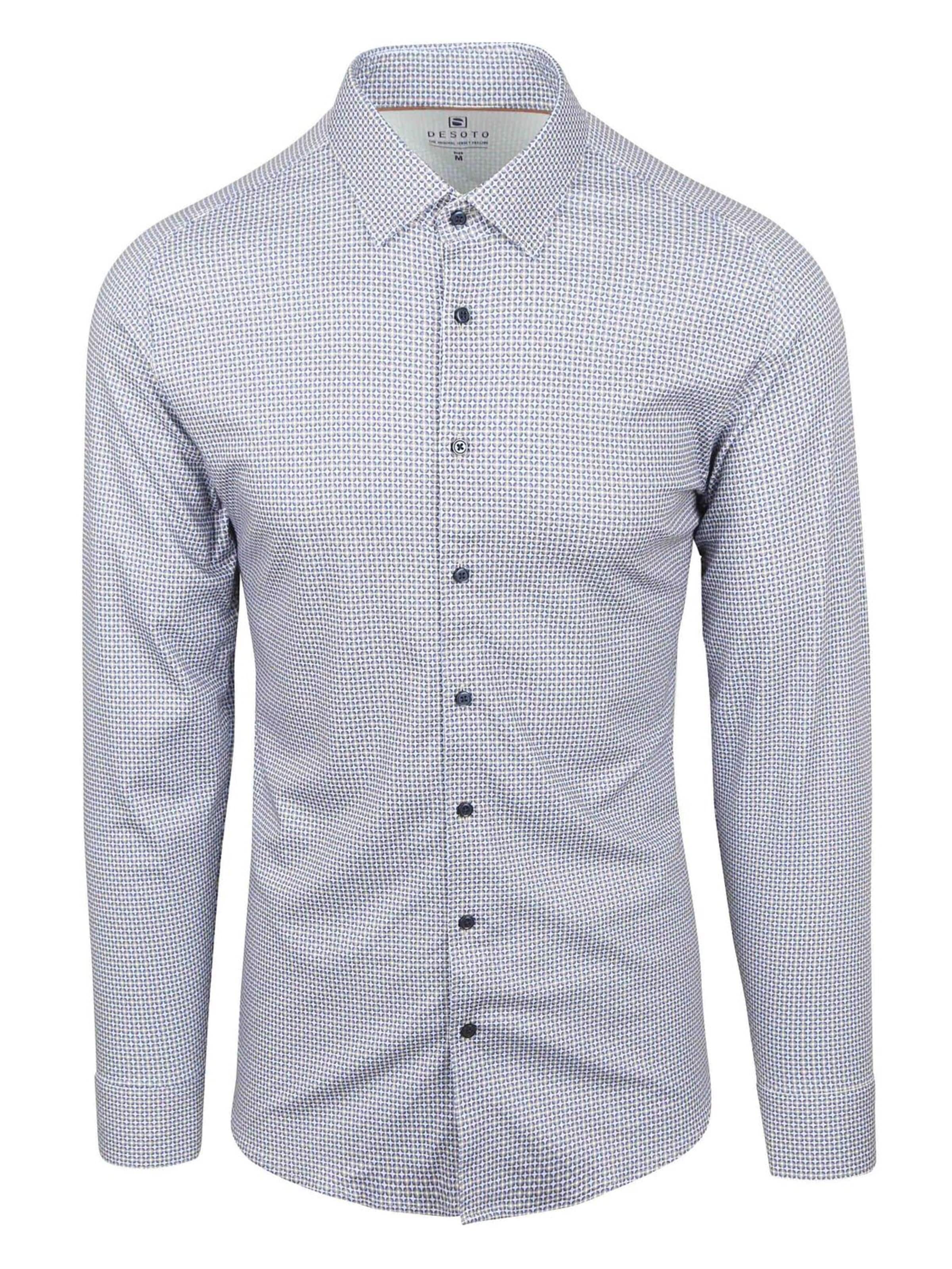 DESOTO Slim fit Button Up Shirt in Blue: front