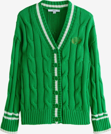 Next Плетена жилетка в зелено: отпред